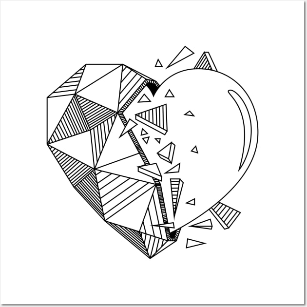 Geometrical Heart Wall Art by Psydrian